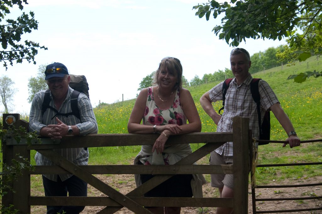 Sally Grame and James W taking a break from the walk