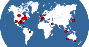 World map showing where SapphireTrend is used