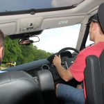 Greg driving a land rover at 45 degrees