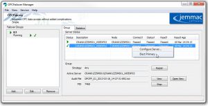 Screenshot showing the OPCFailver gui